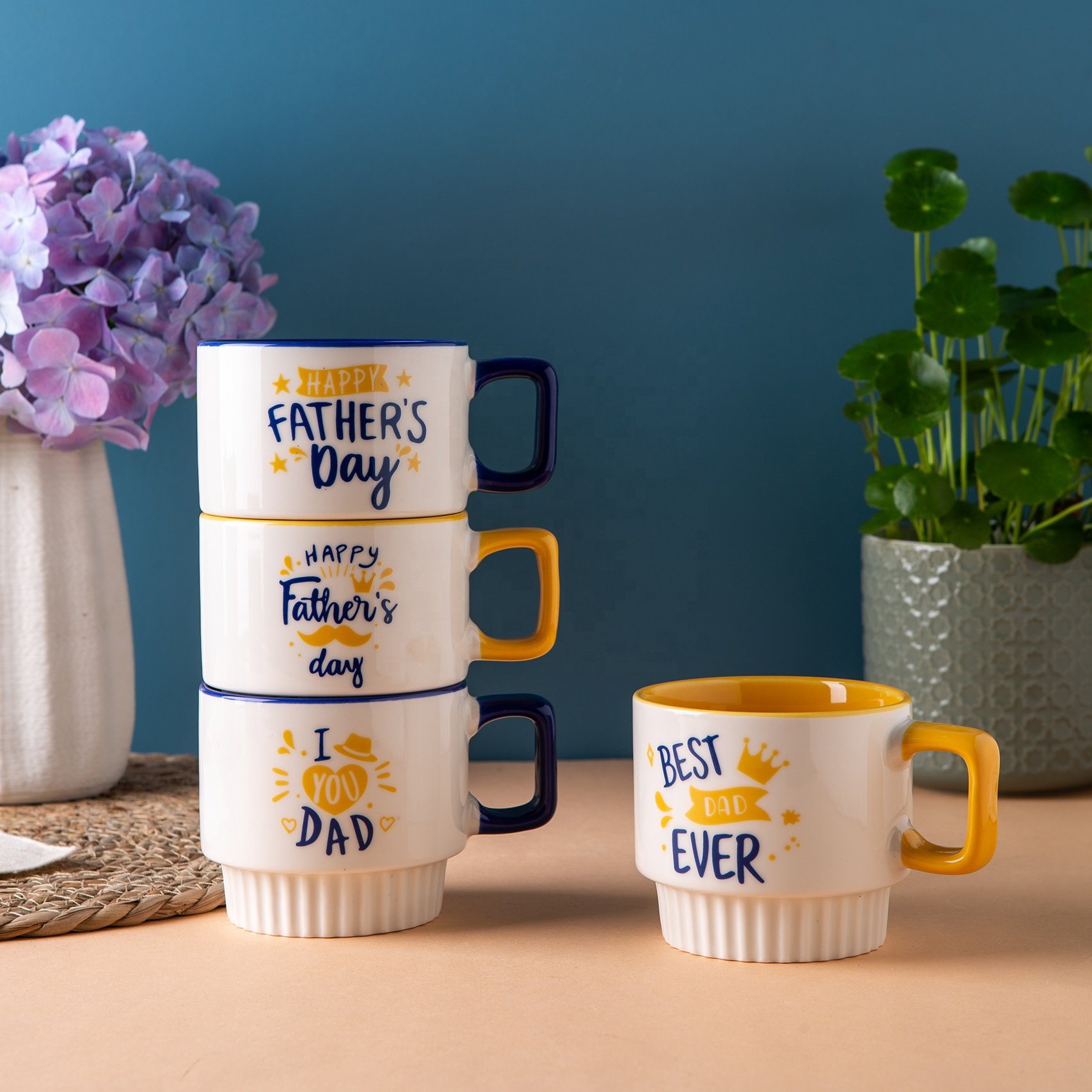 Unique Guests Custom Wholesale Gifts for Fathers Mothers Day Color Glazed Ceramic Mug