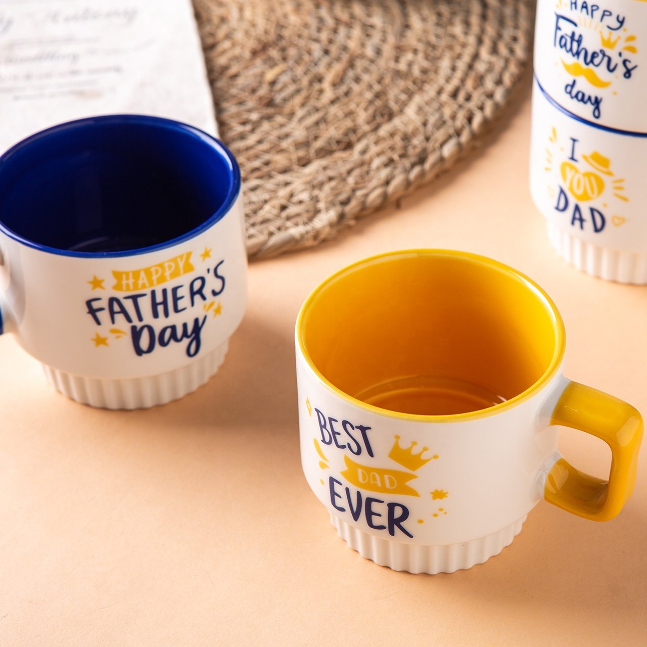 Unique Guests Custom Wholesale Gifts for Fathers Mothers Day Color Glazed Ceramic Mug