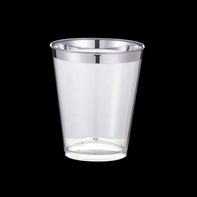 Hot Selling 2024 Custom Printing Logo Take Away Shots Cups Biodegradable Plastic PS Glass New 1oz 30ml Cups & Saucers Party Restaurant Picnic 3g