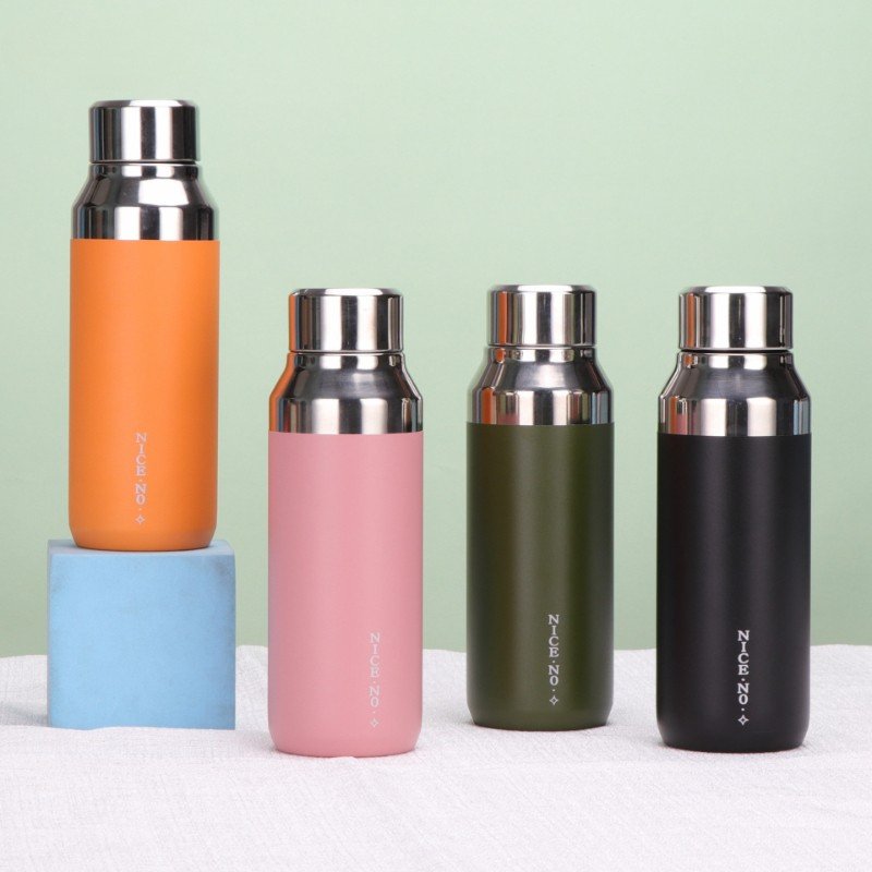 XX5524 Custom Logo 400ml Matte Double Wall Vacuum Insulated Stainless Steel Travel Cup Outdoor Sports Water Bottle
