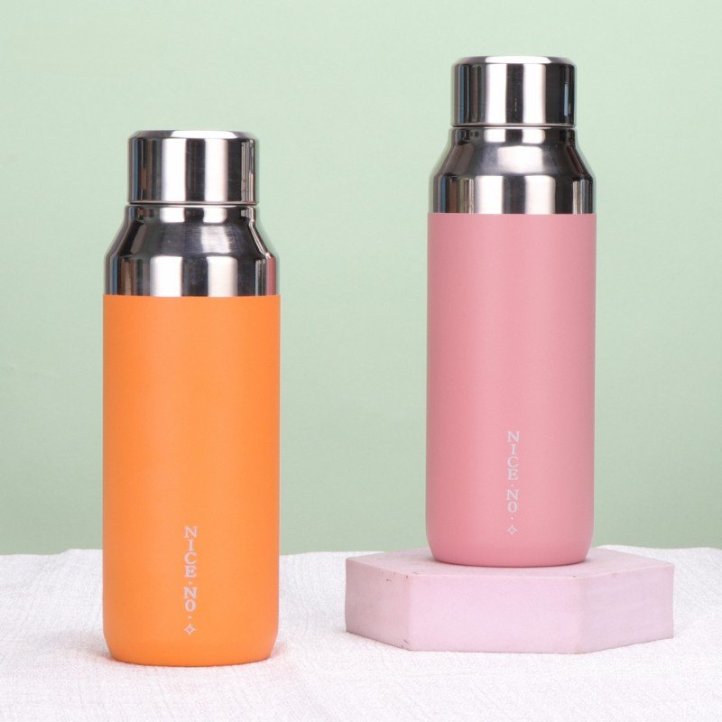 XX5524 Custom Logo 400ml Matte Double Wall Vacuum Insulated Stainless Steel Travel Cup Outdoor Sports Water Bottle