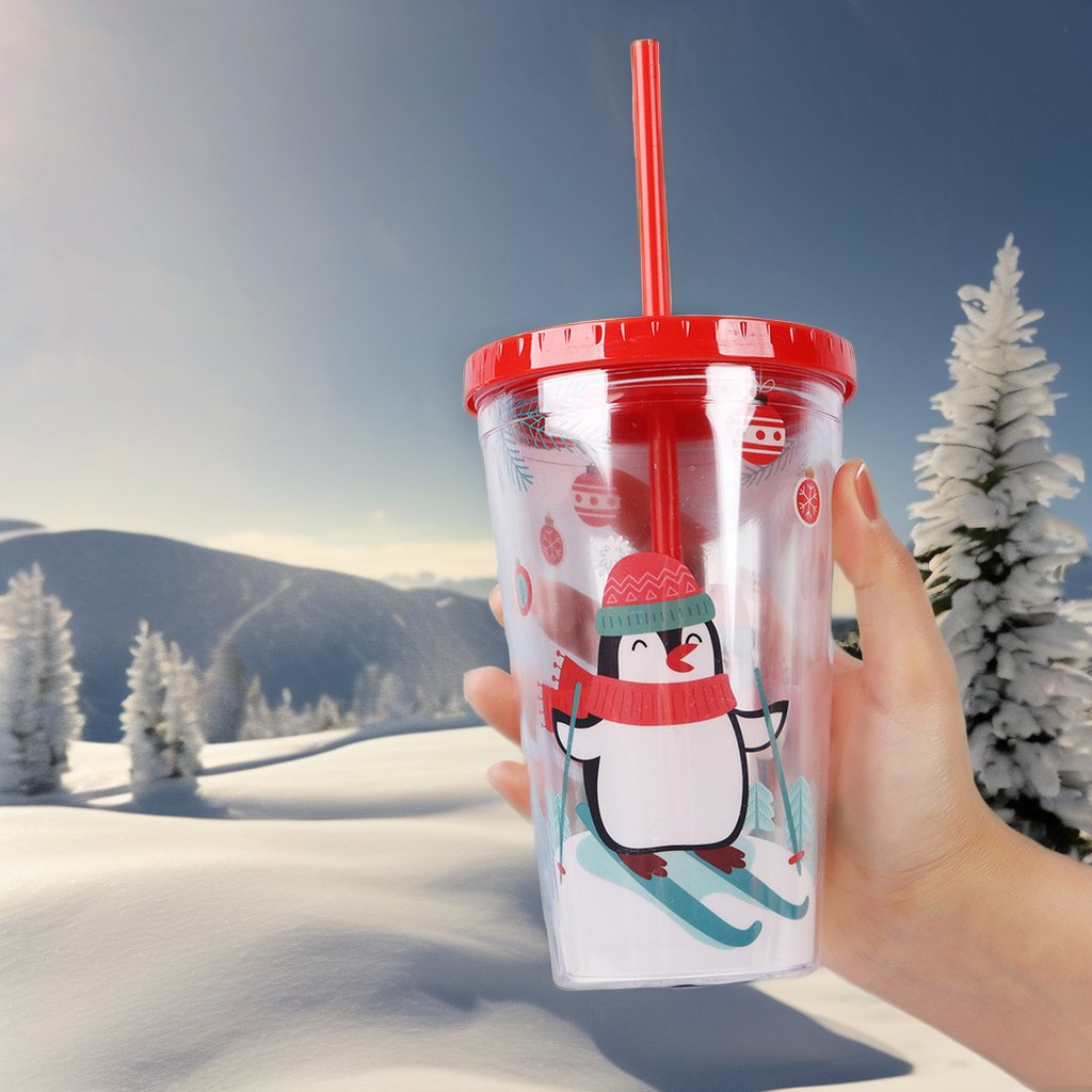 hot sales Eco-Friendly Christmas 16oz 20oz tumbler double walled plastic PS or AS mug halloween party juice bottle water bottle