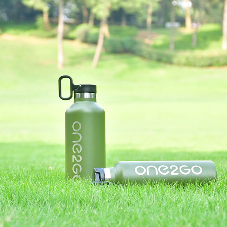 Customized logo & color Eco-friendly vacuum stainless steel water bottle mug cup with bamboo stainless steel lid