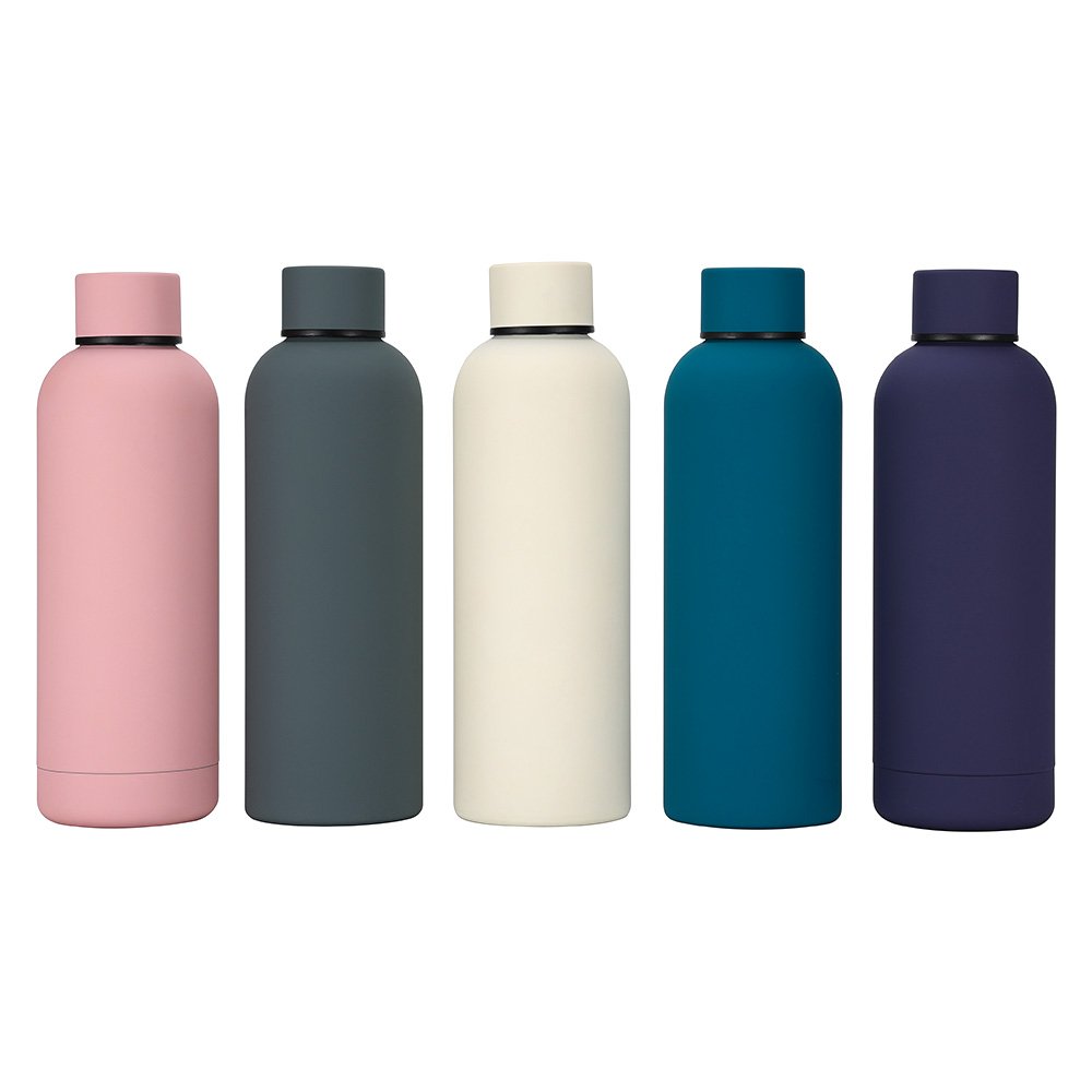 Customized Logo Keep Warm And Cold Stainless Steel Vacuum Flask With Rubber Cover