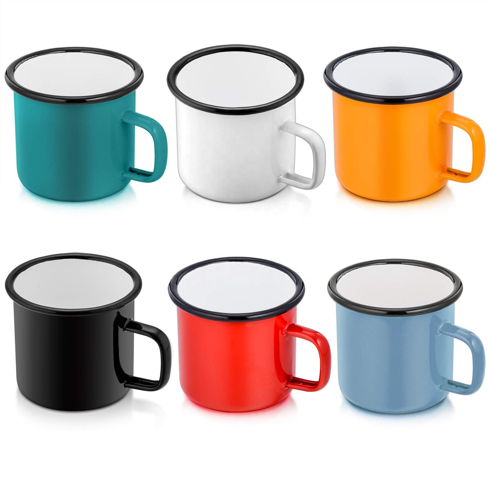 Enamel Mug Set of 2 12 oz Funny Enamelware Coffee Cup Small Camping Cup Sublimation Mugs for Family Gathering