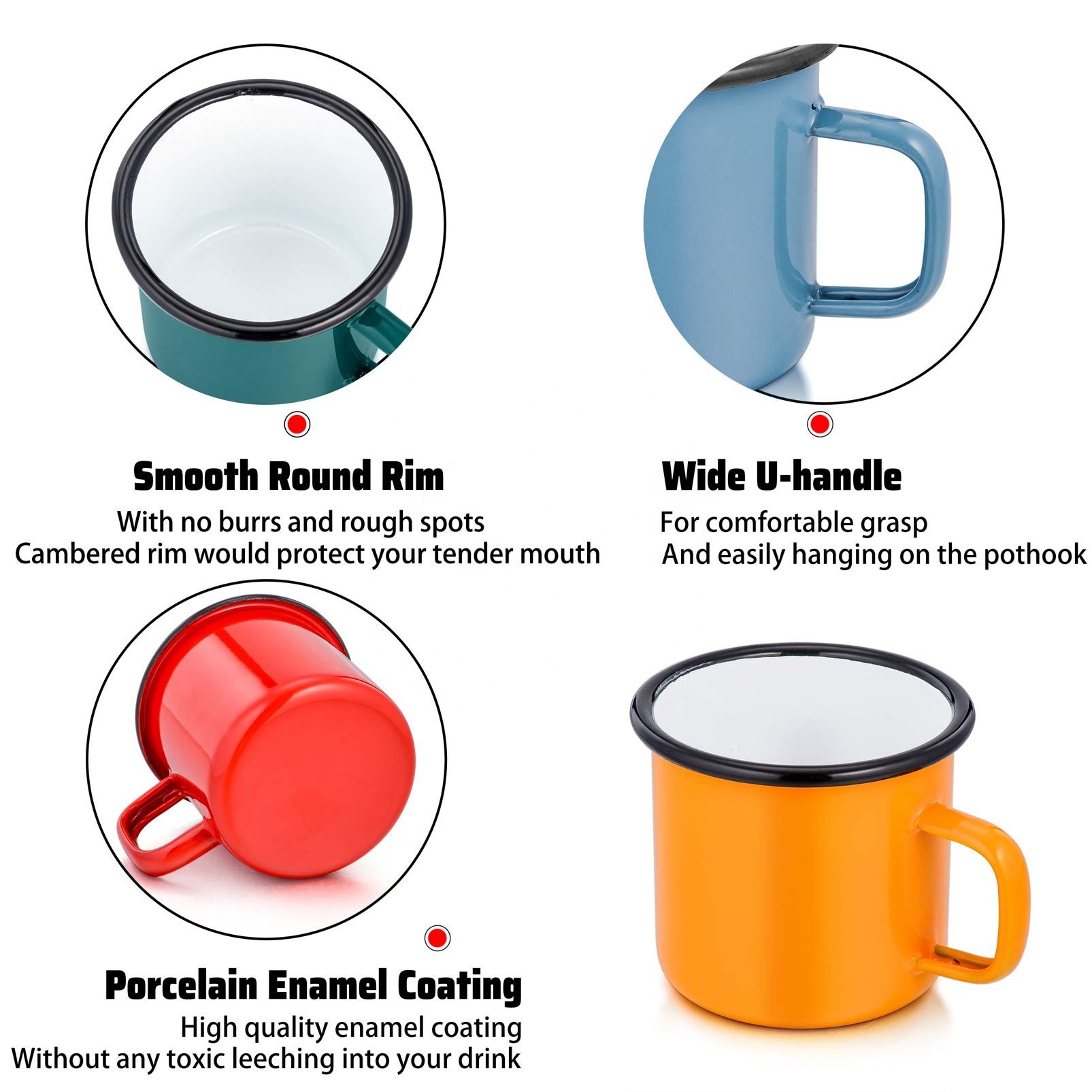 Enamel Mug Set of 2 12 oz Funny Enamelware Coffee Cup Small Camping Cup Sublimation Mugs for Family Gathering