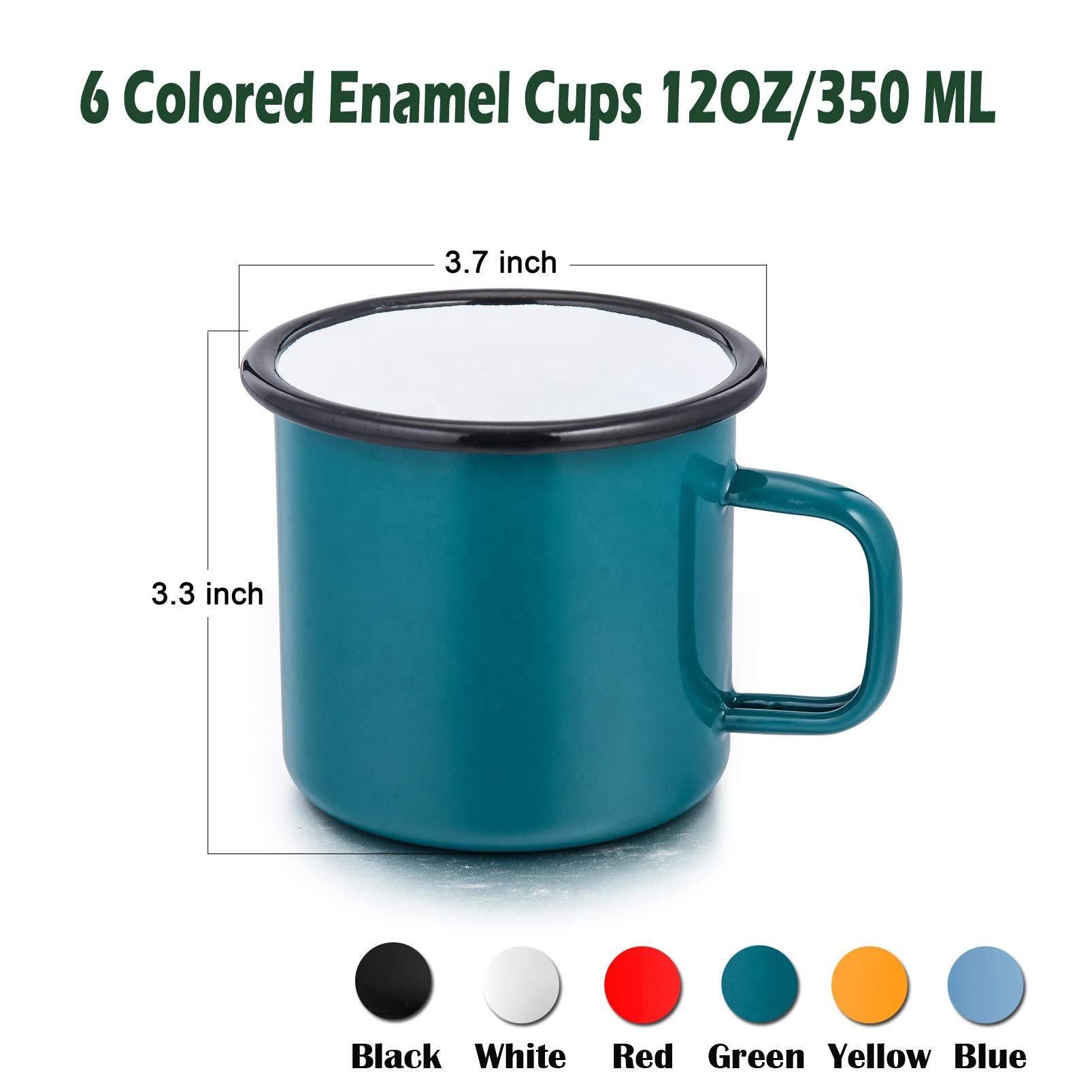 Enamel Mug Set of 2 12 oz Funny Enamelware Coffee Cup Small Camping Cup Sublimation Mugs for Family Gathering