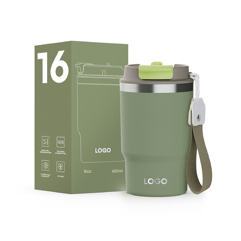 New Design Double Wall Stainless Steel Water Tumbler 2 in 1 Lid Drinking 12OZ 16OZ Coffee Mugs Insulated Coffee Cup