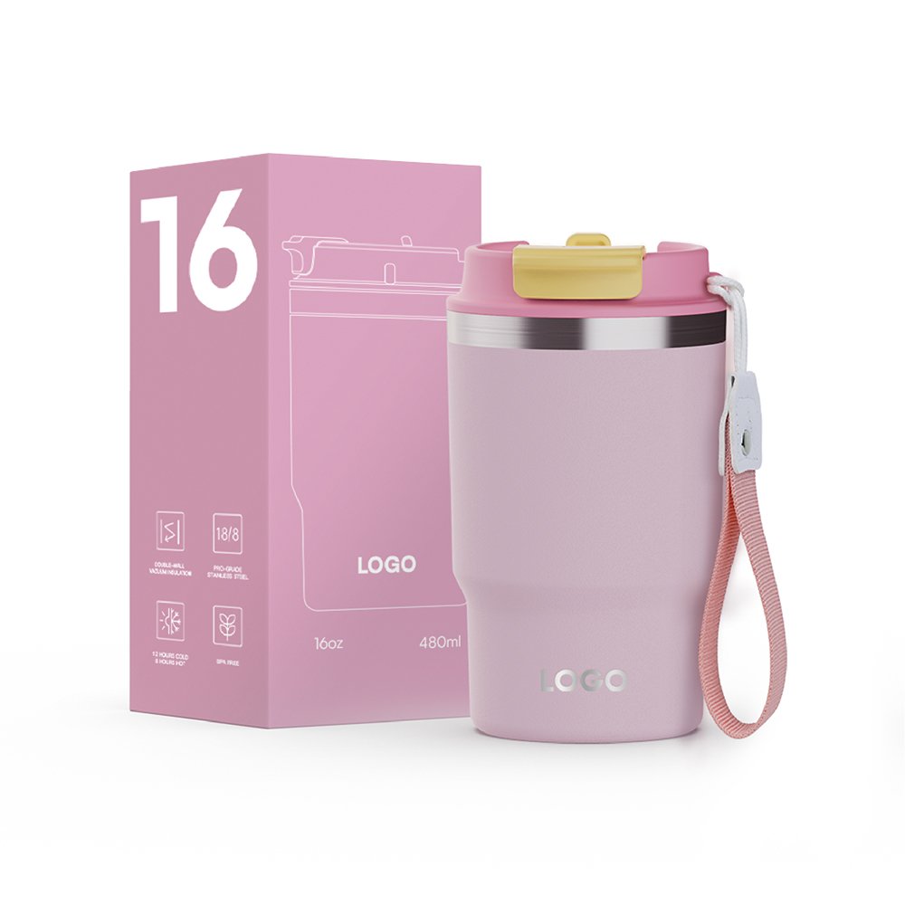 New Design Double Wall Stainless Steel Water Tumbler 2 in 1 Lid Drinking 12OZ 16OZ Coffee Mugs Insulated Coffee Cup