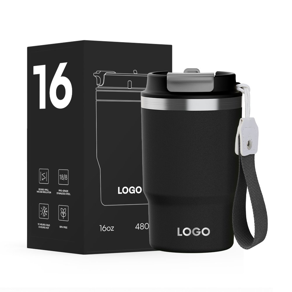 New Design Double Wall Stainless Steel Water Tumbler 2 in 1 Lid Drinking 12OZ 16OZ Coffee Mugs Insulated Coffee Cup