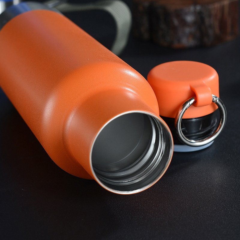 16oz/473ml Double Wall Insulated Stainless Steel Flask Thermos with Carry Ring