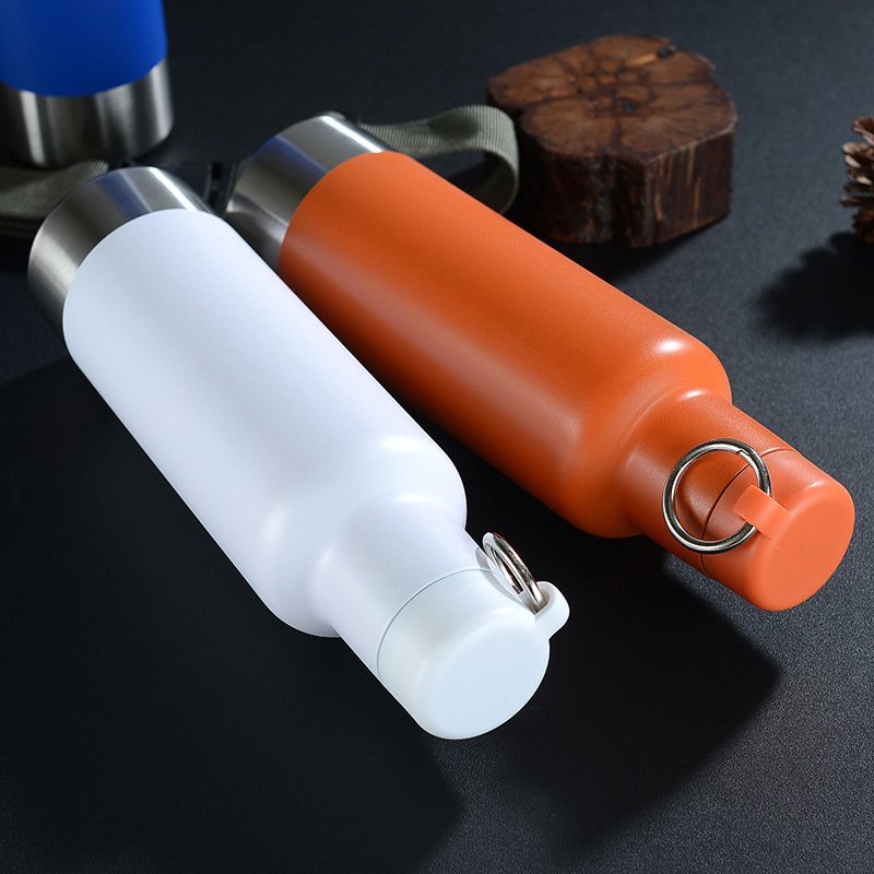 16oz/473ml Double Wall Insulated Stainless Steel Flask Thermos with Carry Ring
