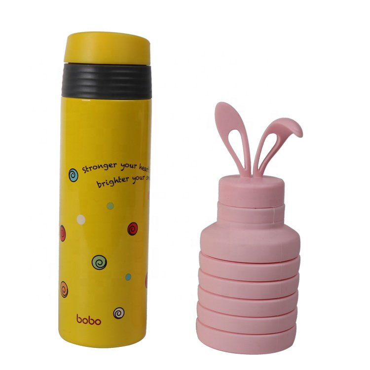 Portable BPA Free 500Ml Drink Bottles Silicon Collapsible Foldable Silicone Sports Folding Water Bottle For Gym