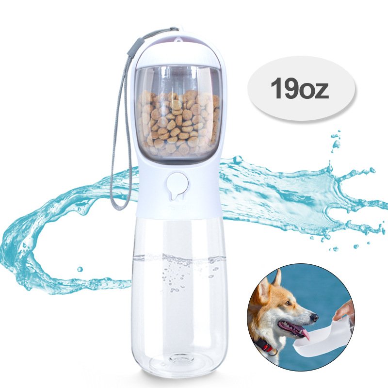 food grade free leak proof portable pet dog water bottle cat travel cup dispenser for pets outdoor walking with food container
