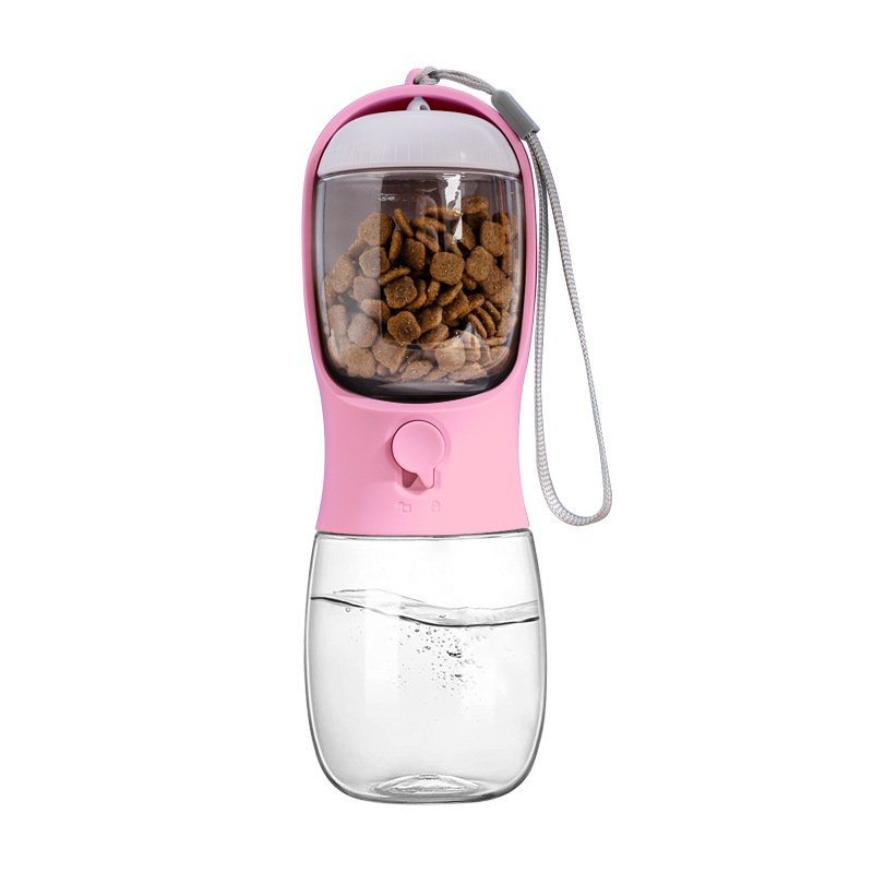 food grade free leak proof portable pet dog water bottle cat travel cup dispenser for pets outdoor walking with food container