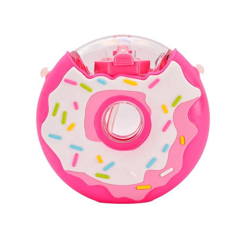 380ml plastic straw donut Children's water cup wholesale sports water bottle