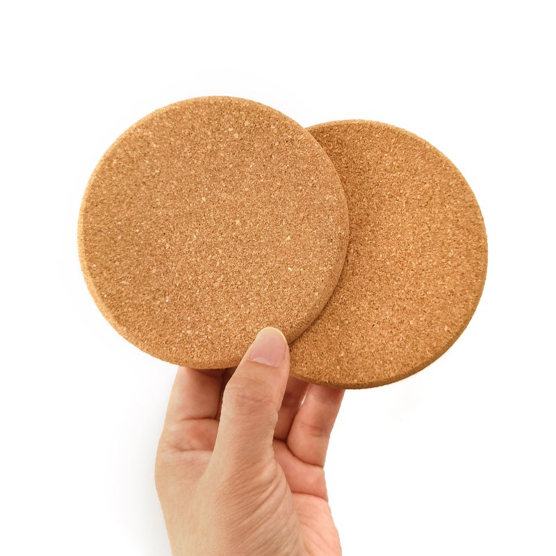 Cork Coasters for Drinks Absorbent 4 Inch Round Edge Heat Resistant Reusable Drink Coaster Set Perfect Cups Mugs Glasses