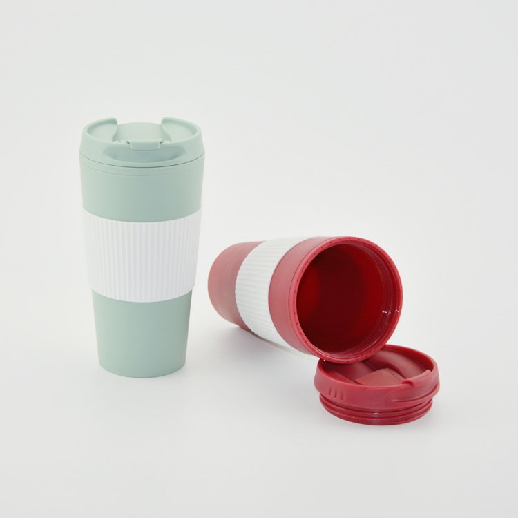 450ml Double Wall Anti-Slip Reusable Coffee mug Travel Mug Classic Design Plastic Cup for Drinking water bottle