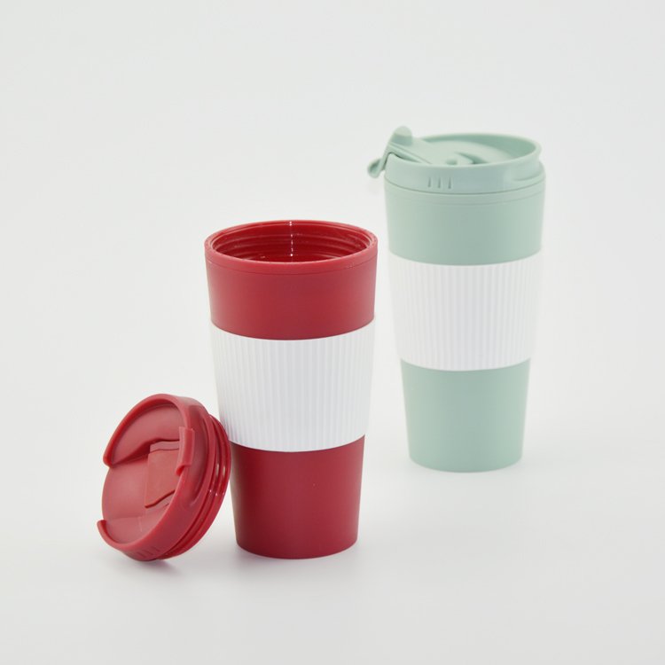 450ml Double Wall Anti-Slip Reusable Coffee mug Travel Mug Classic Design Plastic Cup for Drinking water bottle
