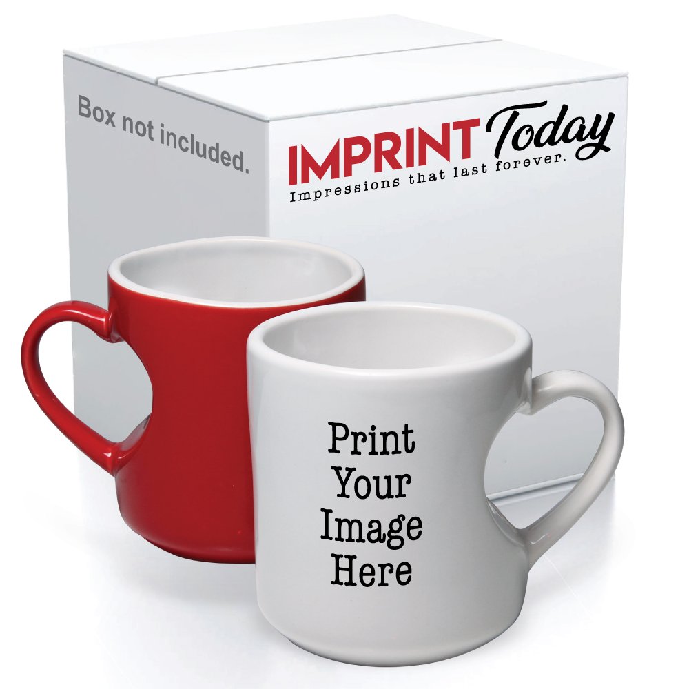 supplier Customizable LOGO ceramic Mug custom coffee ceramic mug with Heart-shaped handle