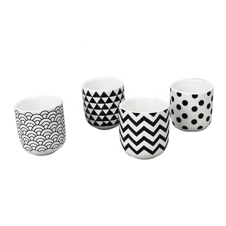 Modern Contemporary Art Deco Design 80ml Ceramic Cups for Latte Cappuccino Tea Porcelain Mug Set for Home Use