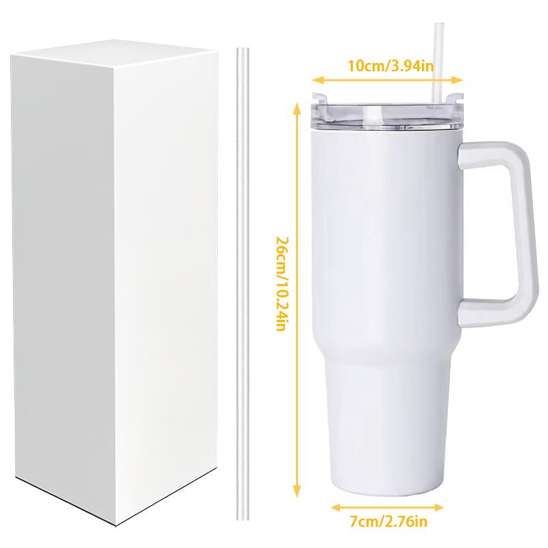 Custom Vacuum Insulated 40oz Travel Mug Flowstate Stainless Steel Tumbler With Straw And Handle
