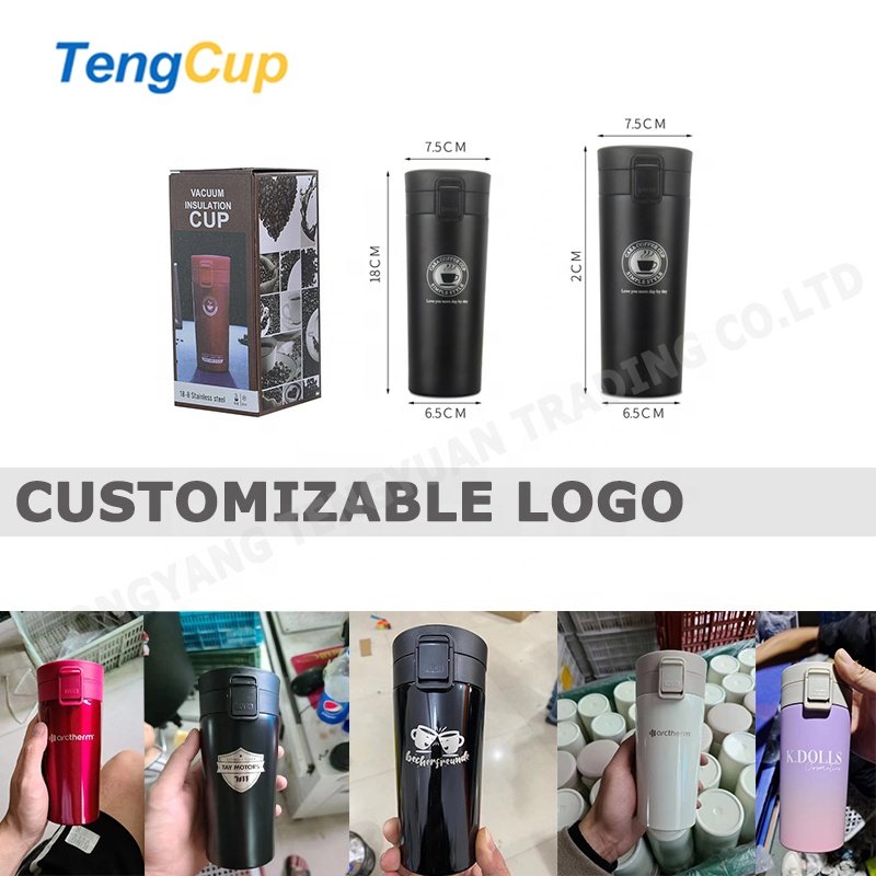 Multi Color 350ml 500ml double wall insulated stainless steel coffee mug travel tumbler thermos bottle cup