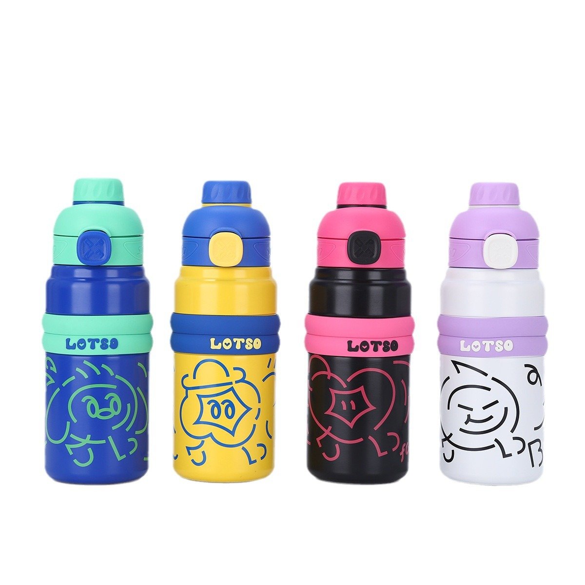 BORGE 600ml Portable Straw Bouncing 316 Stainless Steel Vacuum Insulated Cup Vacuum Flask