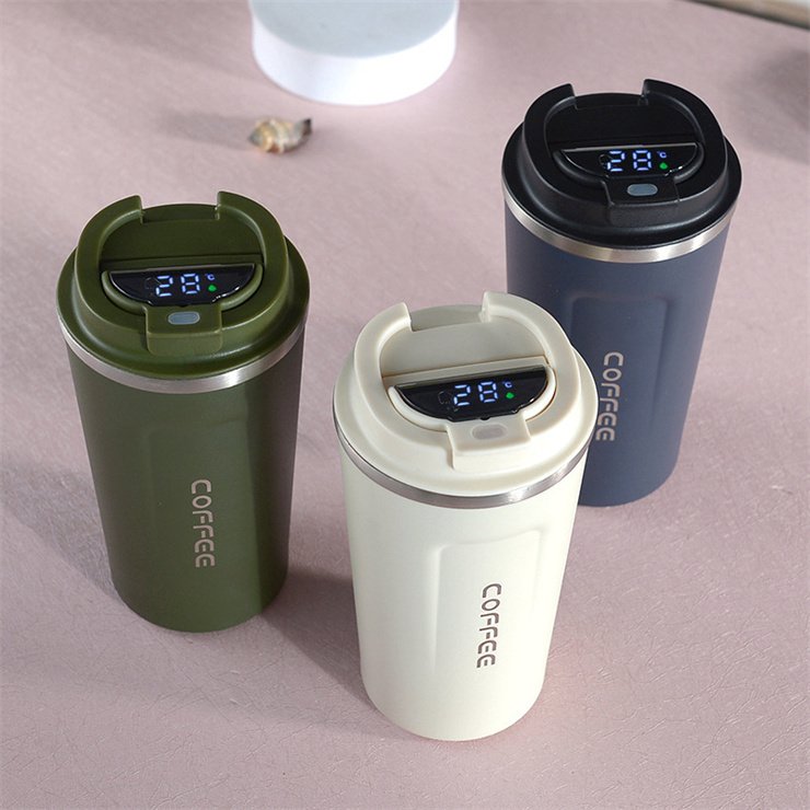 Termo digital Travel car electric 304 stainless steel tumbler LED display temperature control smart coffee mug