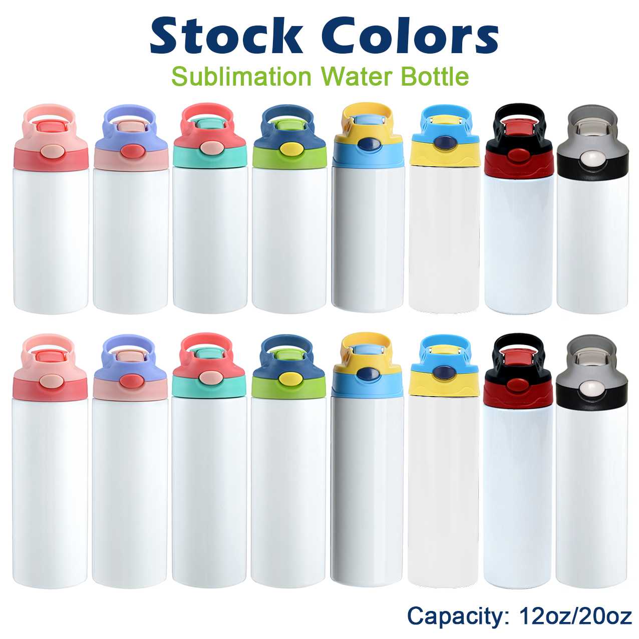 Children bottle 12oz stainless steel blank sublimation insulated double walled kids water bottle with sippy flip top