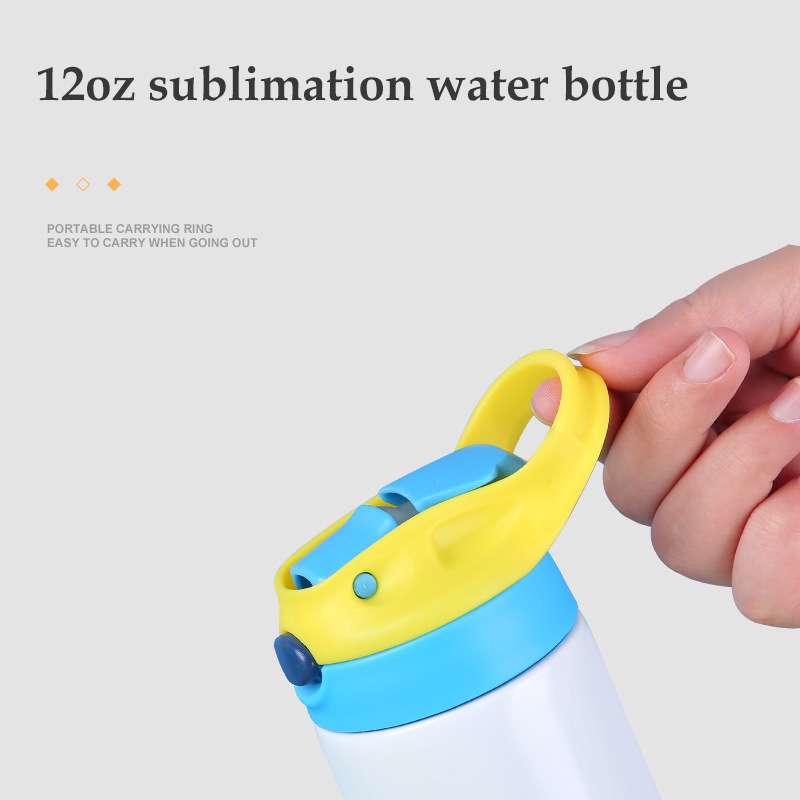 Children bottle 12oz stainless steel blank sublimation insulated double walled kids water bottle with sippy flip top