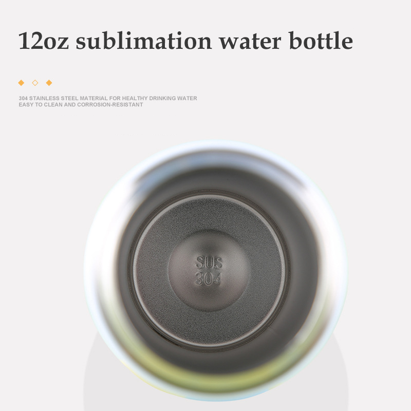 Children bottle 12oz stainless steel blank sublimation insulated double walled kids water bottle with sippy flip top