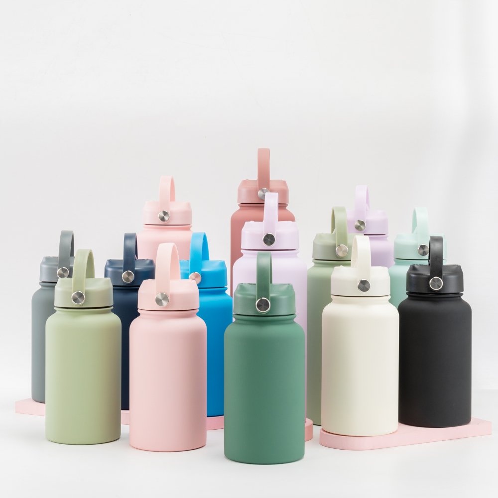 Custom Color Logo Portable 650 Ml School Eco Friendly Stainless Steel 304 Insulated Vacuum Flask Rubber Paint Water Bottle