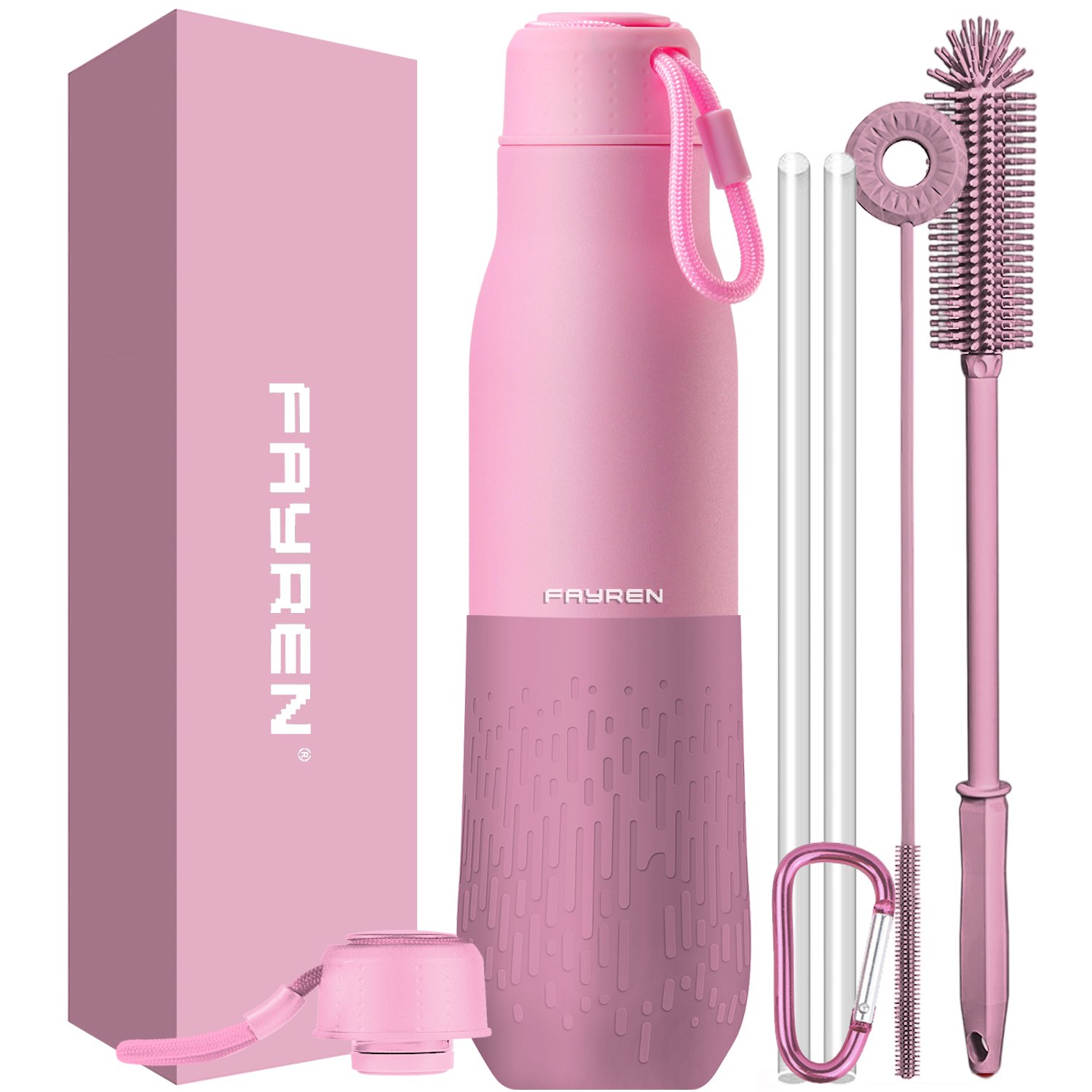 Custom Logo lid double wall 304 vacuum stainless steel vacuum flask sport water bottles with handle