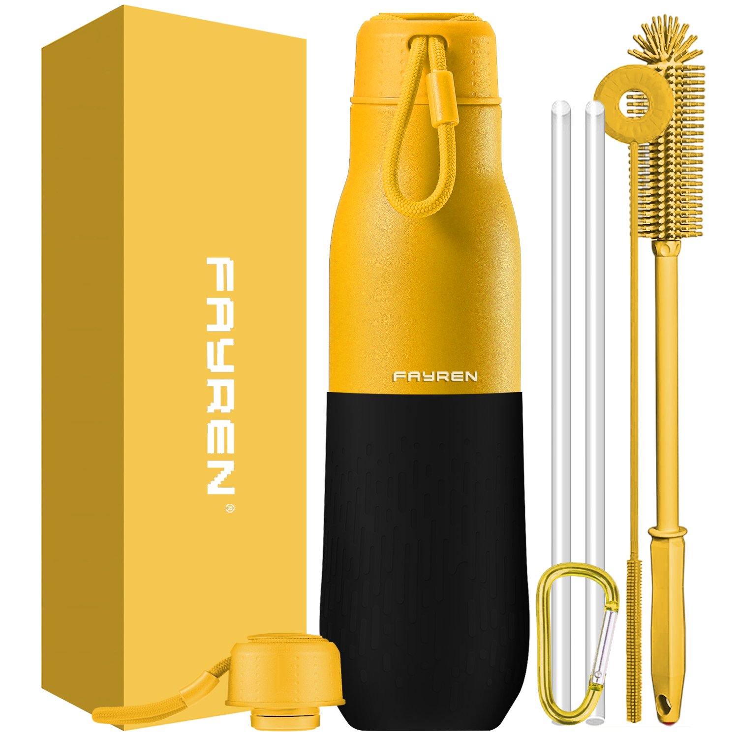 Custom Logo lid double wall 304 vacuum stainless steel vacuum flask sport water bottles with handle