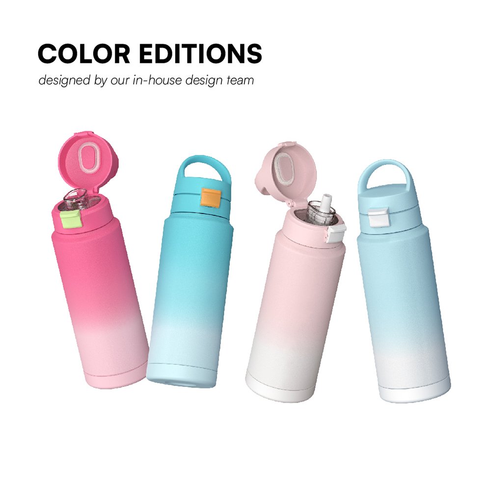Top Quality Vacuum Insulated Stainless Steel Double Walled Tumbler Travel Bottle Thermo Flask 32oz With Spout Lid