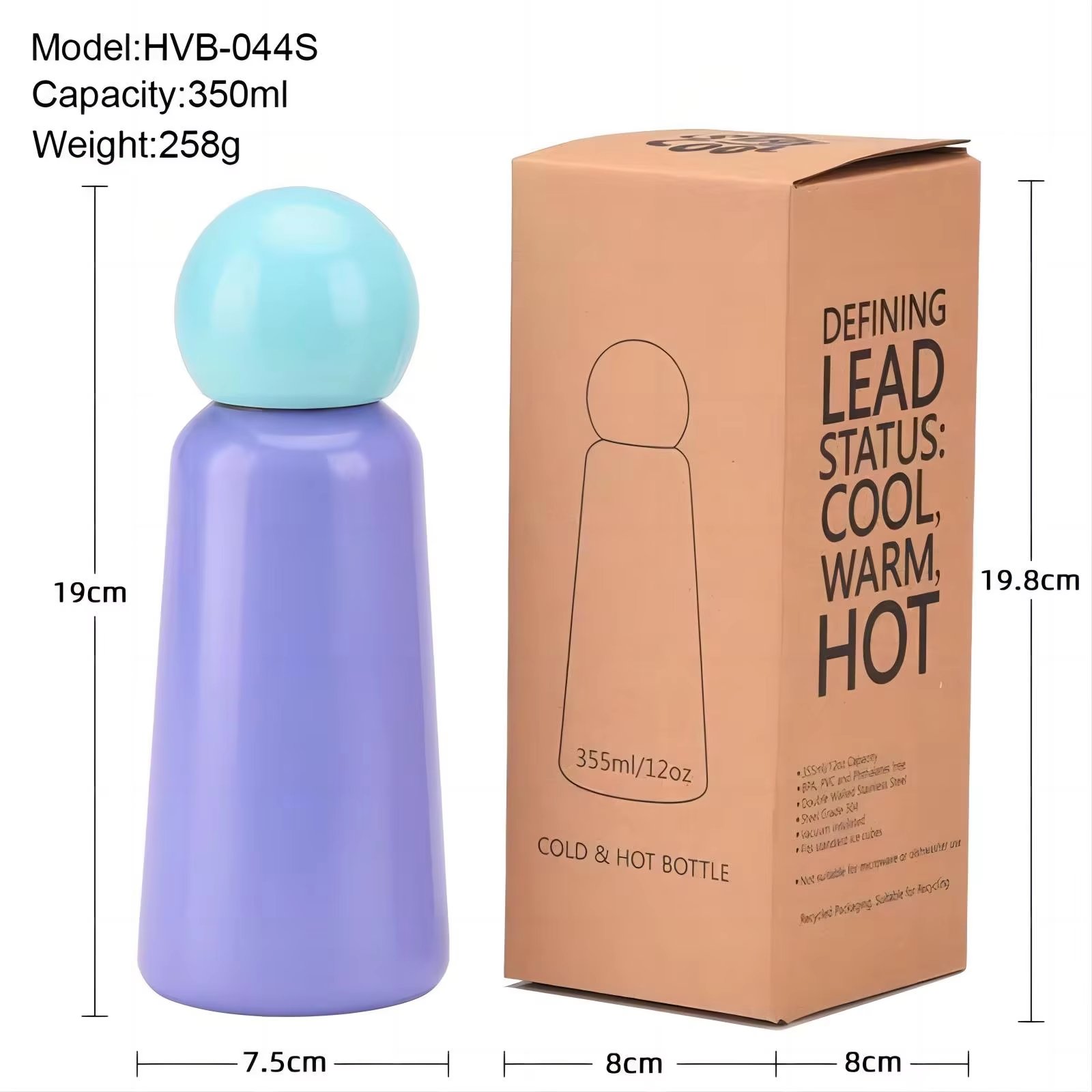 350/450ml Stainless Steel cute Custom Insulated Water Bottles Kids Vacuum Thermos Flask