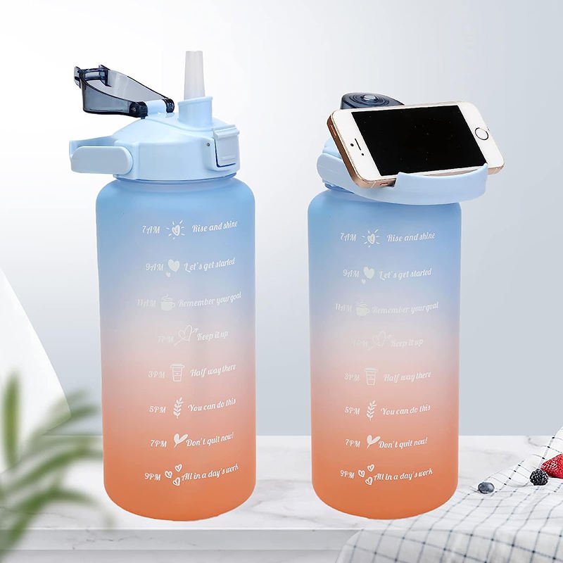 Botella De Agua 3 in 1 Motivacional Plastico Deportiva Kawaii Para Gimnasio Kids Plastic Water Bottle