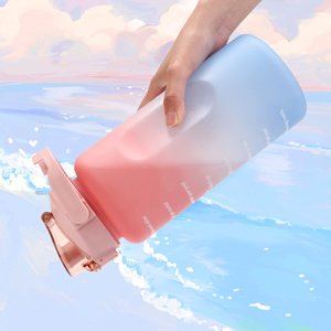 Botella De Agua 3 in 1 Motivacional Plastico Deportiva Kawaii Para Gimnasio Kids Plastic Water Bottle