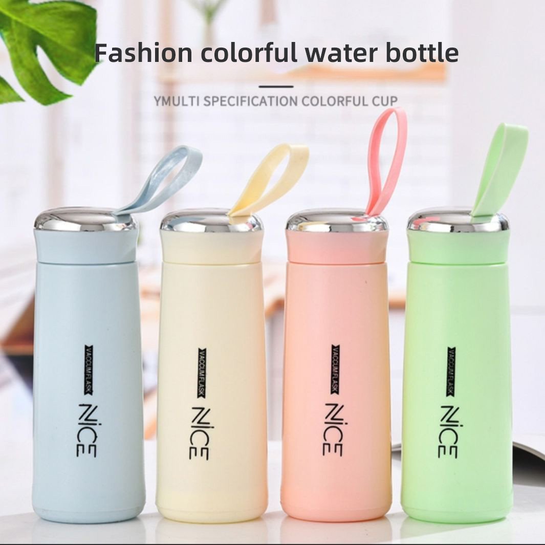 Wholesale Customizable New Design Reusable Green Personalized Insulated Christmas Gift Cup Glass Water Bottle with Handle