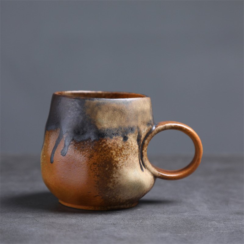 Handmade Vintage Retro ceramic coffee cup creative design irregular water cup restaurant drinkware tea mug for home and office