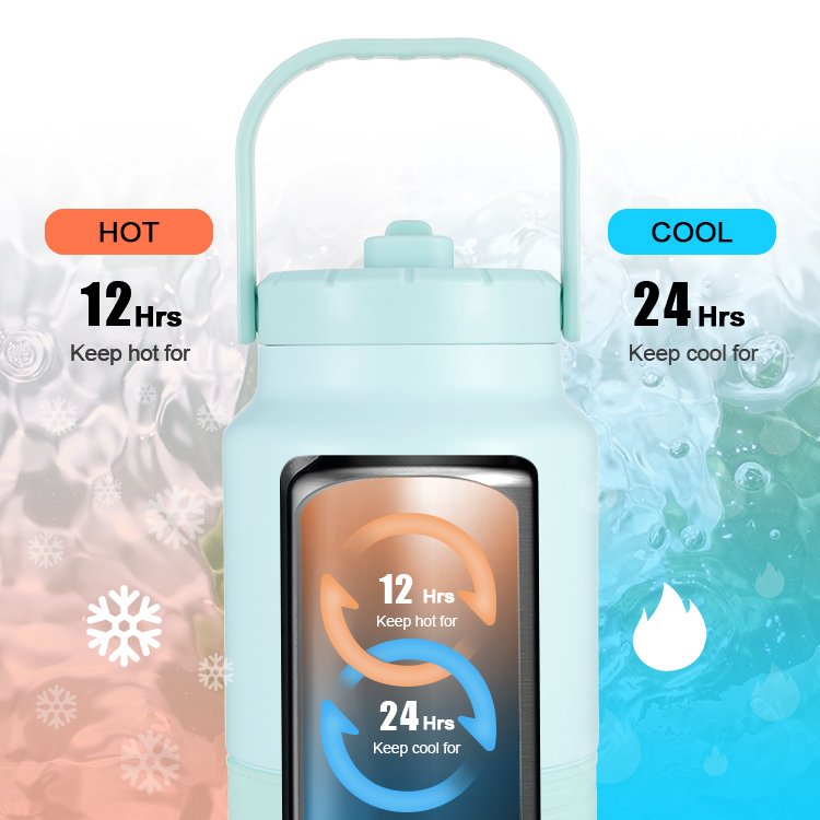 2024 Hot Selling 64oz double wall stainless steel beer growler gym insulated vacuum flask BPA free water bottle