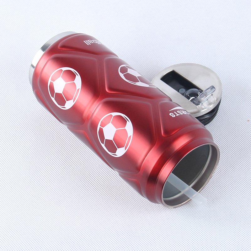 OEM 16oz Cola Beer Soda Can Shape Thermos Vacuum Flask Funny With Pp Straw Lid