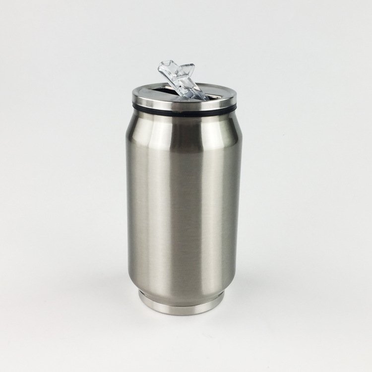 OEM 16oz Cola Beer Soda Can Shape Thermos Vacuum Flask Funny With Pp Straw Lid