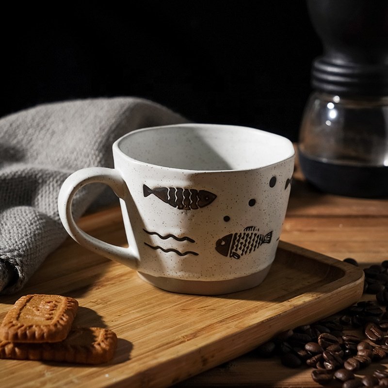 Nordic Handmade Mugs Japanese Style Hand Painted animal Creative Gift Ceramic Tea Cups Wholesale