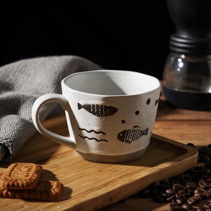 Nordic Handmade Mugs Japanese Style Hand Painted animal Creative Gift Ceramic Tea Cups Wholesale