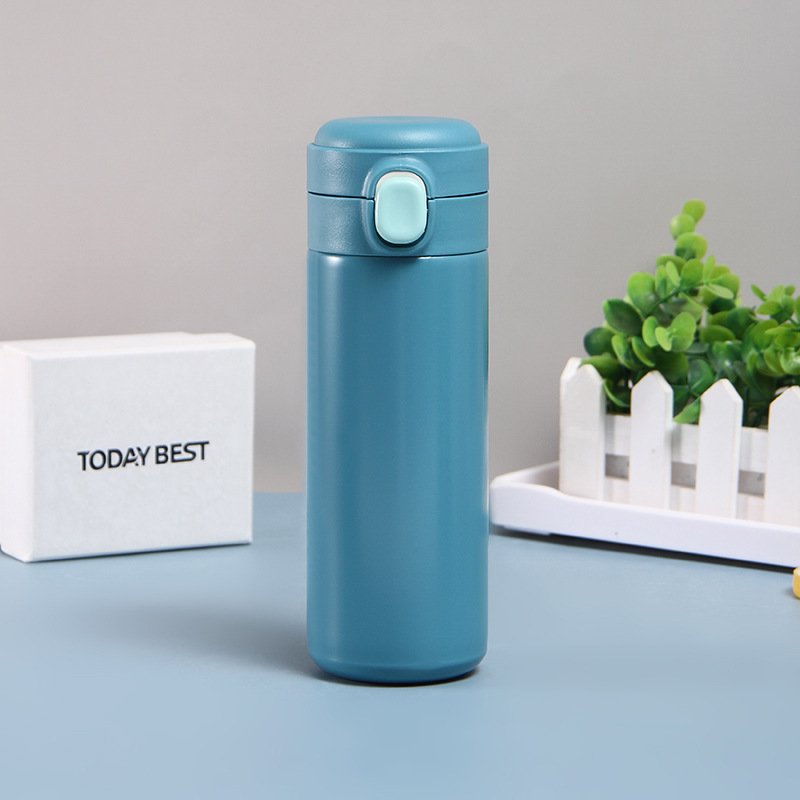 Hot Sell Stainless Steel Double Wall Flip Lid Thermos Bottle Vacuum Tumbler With Jump Bounce Cup Lid Thermal Drinking Water Cup