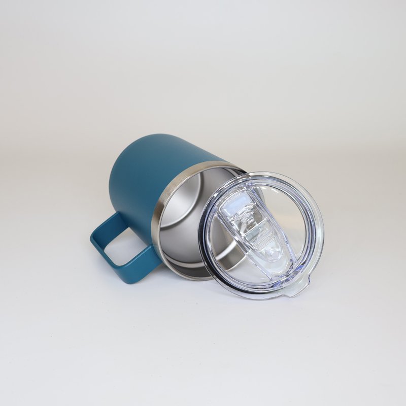 USA warehouse drop shipping cup mugs powder coating insulated double wall 12oz coffee stainless steel tumble mug with handle