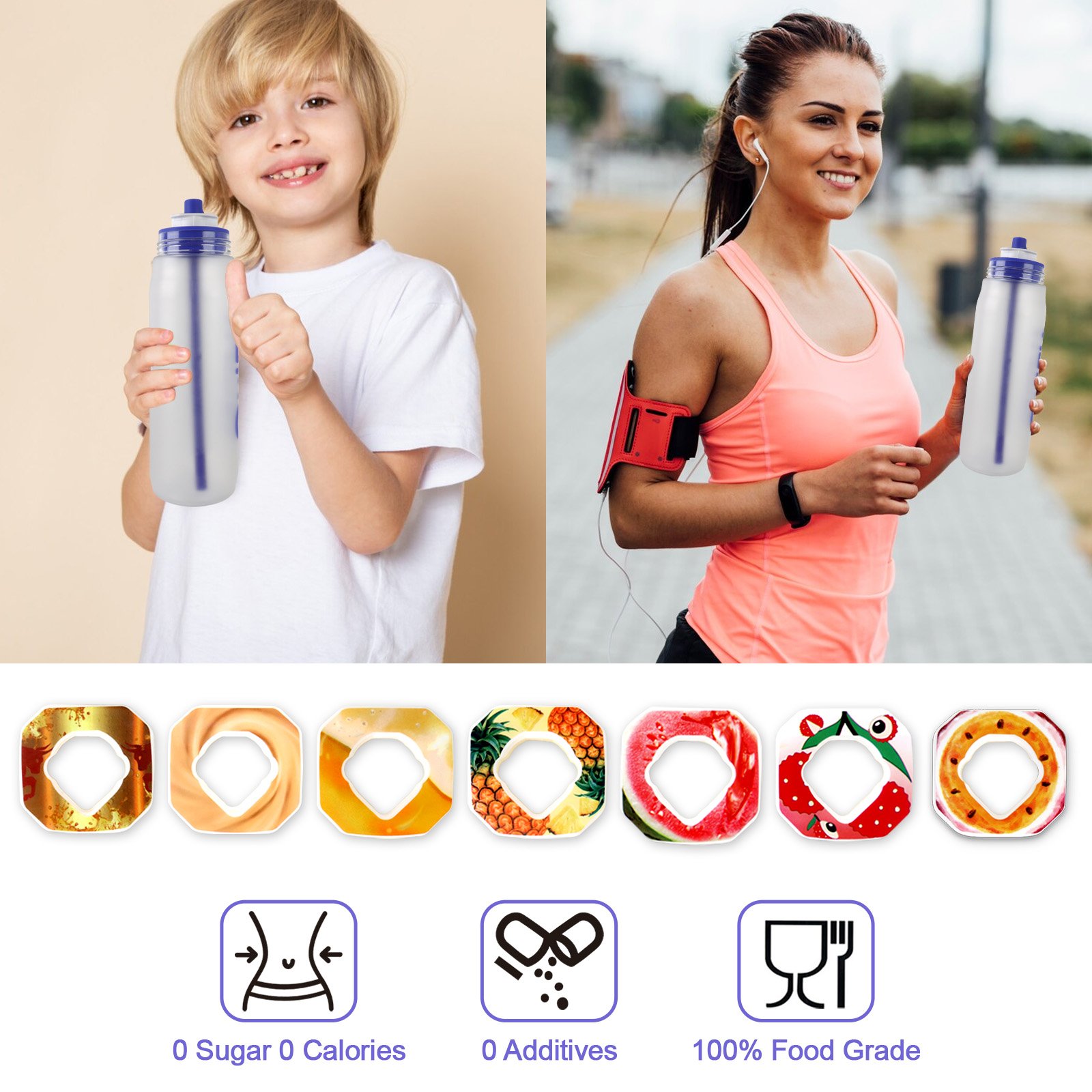 Different Smells of Fruit Flavouring Water pods Fruit Taste Pods Compatible with air water bottle for Scent Water Cup