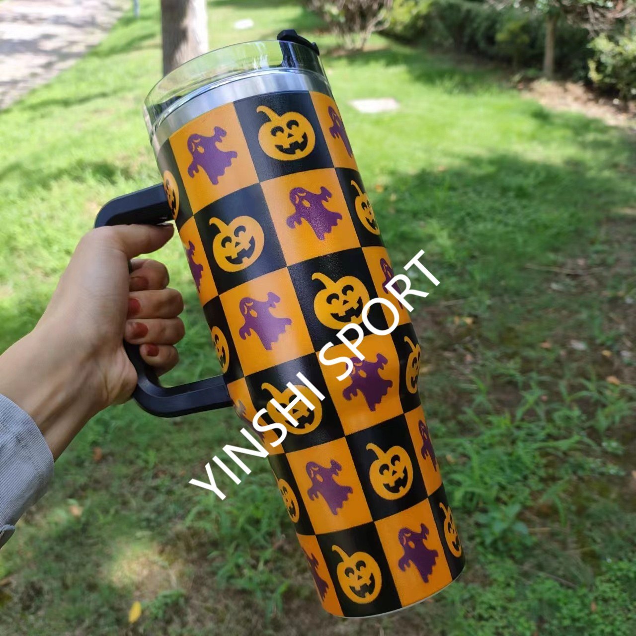Customized Logo 2024 New 40oz halloween Design Coffee Travel Mug With Handle And Sport Water Bottle